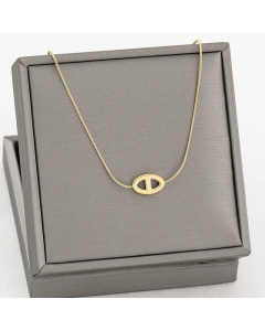 Pig Nose Pendent Titanium Steel Inlaid Gold Necklace