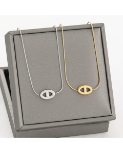 Pig Nose Pendent Titanium Steel Inlaid Gold Necklace