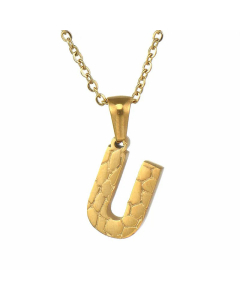 Capital Letter Pendent Stainless Steel Polishing Necklace CA07830352
