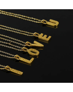 Capital Letter Pendent Stainless Steel Polishing Necklace CA07830352