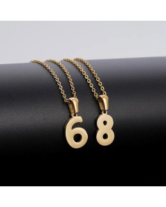 Minimalism Number Pendent Titanium Steel Plating Necklace CA07830353