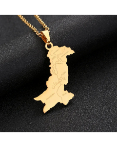 Casual Daily Map Stainless Steel Plating Pendant Necklace CA07830355