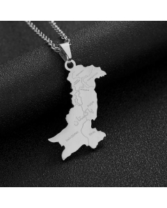 Casual Daily Map Stainless Steel Plating Pendant Necklace CA07830355