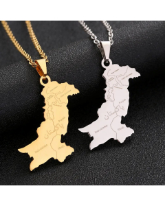Casual Daily Map Stainless Steel Plating Pendant Necklace CA07830355