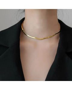 Plain Solid Color Snake Chain Titanium Steel Plating Necklace CA07830360