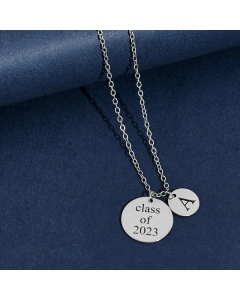Preppy Style Letter Number Pendant Stainless Steel Carving Necklace CA07830362