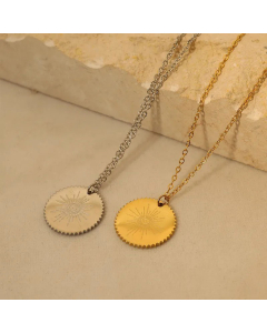 Minimalism Round Eye Titanium Steel Plating Pendant Necklace CA07830363