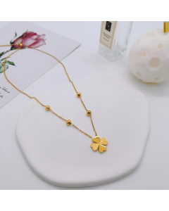 Minimalism Pearl Moon Bow Knot Stainless Steel Plating Inlay Zircon Pendant Necklace CA07830371