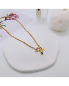 Retro Tree Snake Eye Stainless Steel Plating Inlay Zircon Necklace CA07830373