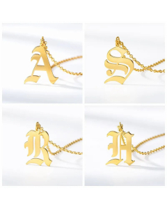 Ethnic Style Letter Pendant Stainless Steel Plating Necklace CA07830376