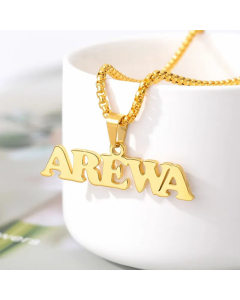 Fashion Name Letter Pendant Stainless Steel Plating Necklace CA07830377