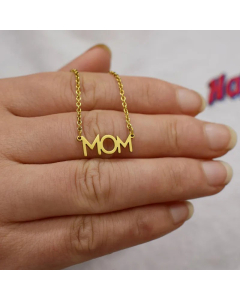 MOM Letter Stainless Steel Titanium Steel Plating Pendent Necklace CA07830380
