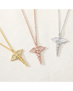 Novelty Wings Plating Pendant Stainless Steel Necklace CA07830383