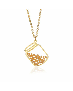Fashion Sun Mountain Water Bottle Pendant Stainless Steel Plating Necklace CA07830385-Gold Color-01