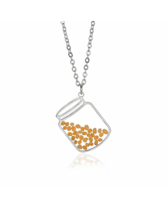 Fashion Sun Mountain Water Bottle Pendant Stainless Steel Plating Necklace CA07830385-Steel Color-01