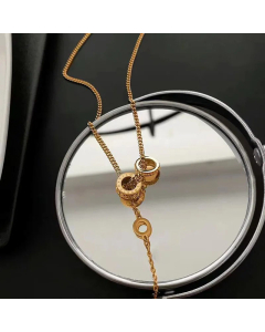 Classic Roman Numerals Circle Pendent Tassel Titanium Steel Plating Necklace CA07830400