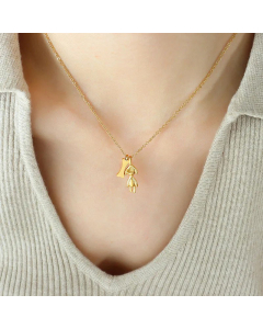 Cute Dog Pendant Titanium Steel Plating Necklace CA07830417