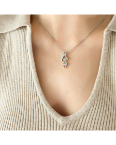 Cute Dog Pendant Titanium Steel Plating Necklace CA07830417
