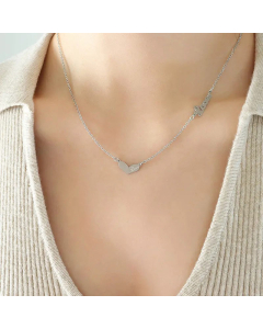 Elegant Letter Heart Shape Pendent Titanium Steel Plating Necklace CA07830427