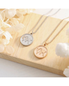 Daily Style  Round Map Titanium Steel Plating Pendant Necklace CA07830430