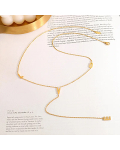 Minimalism LOVE Letter Sweater Chain Titanium Steel Necklace CA07830437