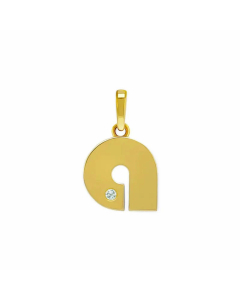 Minimalism Small Letter Inlay Zircon Pendant Stainless Steel Necklace CA07830443