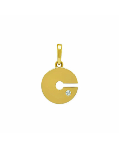 Minimalism Small Letter Inlay Zircon Pendant Stainless Steel Necklace CA07830443