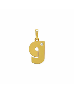 Minimalism Small Letter Inlay Zircon Pendant Stainless Steel Necklace CA07830443