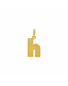 Minimalism Small Letter Inlay Zircon Pendant Stainless Steel Necklace CA07830443