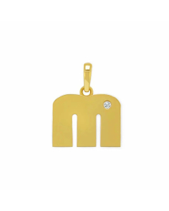 Minimalism Small Letter Inlay Zircon Pendant Stainless Steel Necklace CA07830443