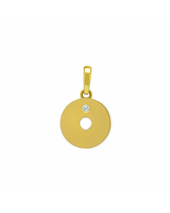 Minimalism Small Letter Inlay Zircon Pendant Stainless Steel Necklace CA07830443
