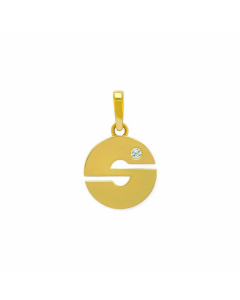 Minimalism Small Letter Inlay Zircon Pendant Stainless Steel Necklace CA07830443