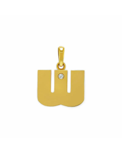 Minimalism Small Letter Inlay Zircon Pendant Stainless Steel Necklace CA07830443
