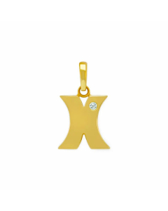 Minimalism Small Letter Inlay Zircon Pendant Stainless Steel Necklace CA07830443