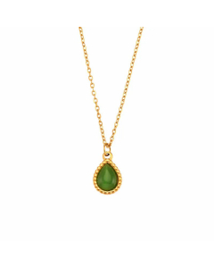 Classic Water Droplets Plating Inlay Opal Pendant Stainless Steel Titanium Steel Necklace CA07830444