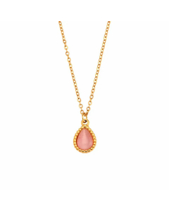 Classic Water Droplets Plating Inlay Opal Pendant Stainless Steel Titanium Steel Necklace CA07830444