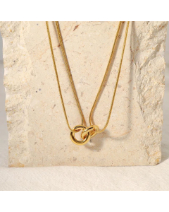 Minimalism Infinity CharmTitanium Steel Plating Layered Necklaces CA07830446