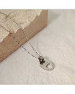Fashion Hollow Out Oval Pendant Titanium Steel Plating Necklace CA07830447