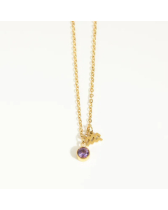 Classic Constellation Inlay Birthstone Zircon Pendant Titanium Steel Necklace CA07830448