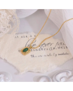 1 Piece Fashion Square Titanium Steel Plating Inlay Zircon Pendant Necklace CA07830455