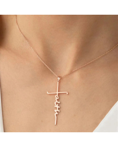 Minimalism Cross Letter Stainless Steel Titanium Steel Plating Hollow Out Pendant Necklace CA07830456