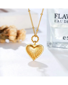 Classic Heart Shape Pendant Titanium Steel Plating Necklace CA07830457