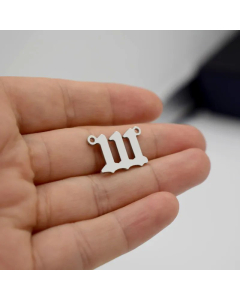 Hollow Out Number Pendent Stainless Steel Titanium Steel Plating Necklace CA07830458-Steel Color-01