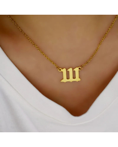 Hollow Out Number Pendent Stainless Steel Titanium Steel Plating Necklace CA07830458-Gold Color-01