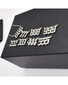 Hollow Out Number Pendent Stainless Steel Titanium Steel Plating Necklace CA07830458