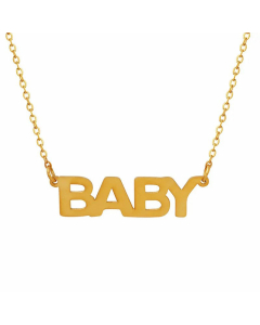 Baby Letter Pendent Titanium Steel Plating Hollow Out Necklace CA07830459