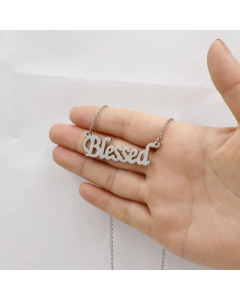 Minimalism Letter Pendent Stainless Steel Titanium Steel Plating Hollow Out Necklace CA07830461