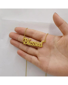 Minimalism Letter Pendent Stainless Steel Titanium Steel Plating Hollow Out Necklace CA07830461