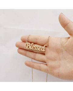 Minimalism Letter Pendent Stainless Steel Titanium Steel Plating Hollow Out Necklace CA07830461