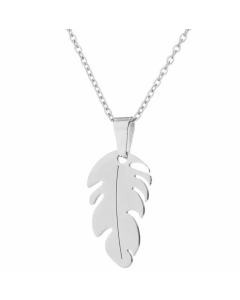 Non-Fading Feather Pendent Titanium Steel Plating Necklace CA07830464